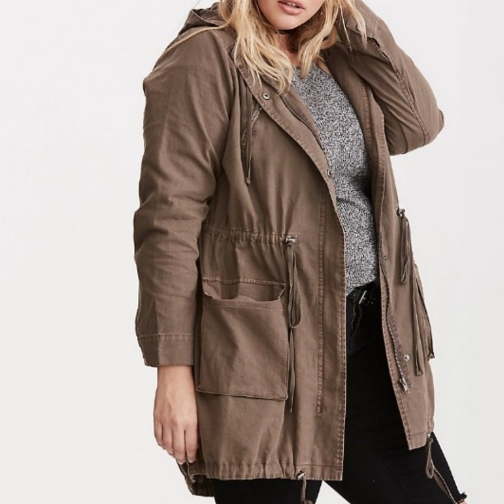 Women’s Hooded Utility Jacket - Taupe